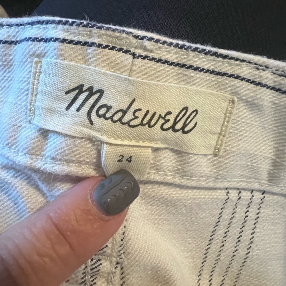 Madewell White and Blue Striped Jean Shorts - Picture 4 of 4